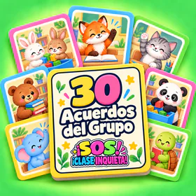 Portada de los 30 Acuerdos del Grupo, con los animalitos y el cartel